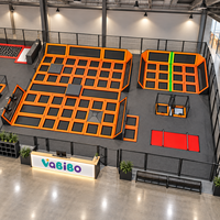 Équipement de parc de trampolines intérieur commercial Vabibo TP172, obstacles Ninja, fosse de mousse haute densité, terrain de saut, thème personnalisable