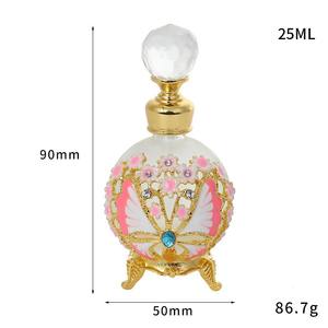 Flacon de parfum rétro doré de Dubaï, flacon en verre, flacon d'huile essentielle en métal, broderie couleur, flacon vide - Product Image 5