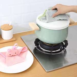 Serviette de cuisine suspendue en velours corail, polyester, antimicrobienne, séchage rapide, motif pentagramme agneau, absorbante - Product Image 5