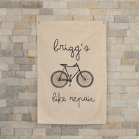 Bannière personnalisée avec logo, toile verticale, enseigne commerciale, bannière en tissu suspendue avec barres en bois