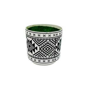 Pot rond en plastique imprimé Paulon 8,5 cm, motif géométrique, pour la décoration de plantes d'intérieur et d'extérieur - Product Image 5