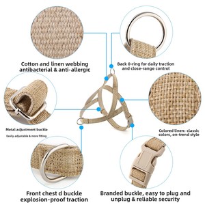 Harnais de poitrine en chanvre style Mastiff pour chien, taille moyenne et grande, avec laisse de type gilet, ensemble collier de promenade respirant pour Berger Allemand et <span class=keywords><strong>Labrador</strong></span> - Product Image 4