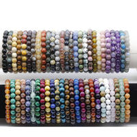 Bracelet élastique unisexe en perles œil de tigre 8 mm, multicolore (marron, vert, bleu), pierres naturelles de guérison, forme boule, tendance, vente en gros