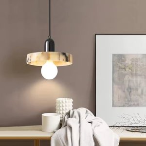 <span class=keywords><strong>Lampadario</strong></span> moderno in pietra naturale per soffitti alti, attacco E27, illuminazione per sala da pranzo, bar, negozio, lampada <span class=keywords><strong>a</strong></span> <span class=keywords><strong>sospensione</strong></span> in marmo e metallo nero. - Product Image 1