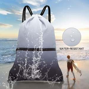 Polyester Drawstring <b>Backpack</b> Bulk Reflective Drawstring Bags String <b>Backpack</b> Cinch Bags for Women Men - Product Image 3