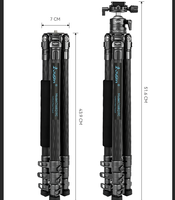 Trépied professionnel en fibre de carbone pour appareil photo reflex numérique/SLR, kit de support léger, fixation rapide, trépied portable pour caméra vidéo numérique, rotule CNC