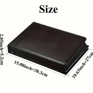 7 Ring Check Binder Portfolio -Professional PU Leather Binder With Zippered Closure -500 Check Capacity -9x13 Inch Sheets