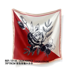 Foulard Quadrato Bicolore Rosa 70x70cm Accessorio Moda per Donna - Product Image 1