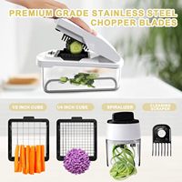Nouvelle mandoline multifonction 15-en-1, trancheuse et hachoir manuel en plastique pour tomates et légumes, idéal pour la cuisine