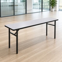 Table de salle à manger d'angle moderne en bois, table pliante rectangulaire portable pour ordinateur portable, tables de banquet à louer pour activités de plein air
