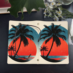 Carnet A6 fait à la main Cadeau élégant pour les chefs de département Idéal pour la coordination entre les équipes et la planification budgétaire avec des palmiers - Product Image 4