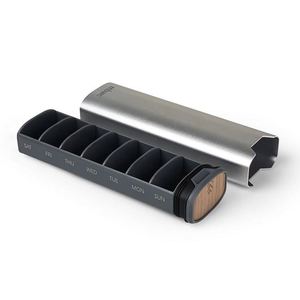 GIFT Custom Logo Promotional Gift Portable Smart Aluminium Wood 7-Day Waterproof Pill Organizer Large Capacity Pill Case - Product Image 6