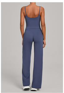 Ensemble de survêtement de sport personnalisé avec logo, pour la salle de sport, le yoga, coupe ajustée, dos carré, veste de course en plein air - Product Image 5