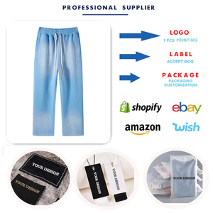 <span class=keywords><strong>Jeans</strong></span> Homme Personnalisés à Rayures Fines Style Urbain, Coupe Large, Double Genou, Denim Oversize, Rayures Bleues et Blanches, Jean Baggy pour Homme - Product Image 6