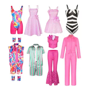 Ken Cosplay Barbi Movie Clothing Costumes Halloween Dream Pink Dress Barbies Cosplay Costume Sets Children Custom Package Unisex