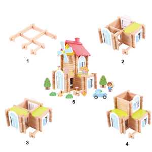Hot Sale Wholesale Cottage with Furniture Doll House Kids Wooden Puzzle Christmas Birthday Gift Wholesale Educational Wooden <b>Toy</b> - Product Image 3