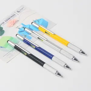 Metal multifunction pen ball pen printing machine pen with screen stylus 6 in 1