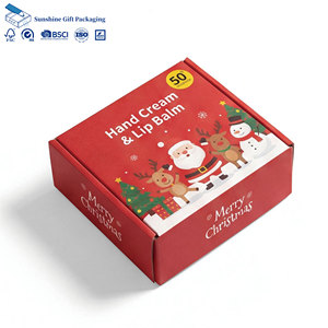Boîte d'expédition en carton ondulé en papier kraft sans plastique, écologique et réutilisable, personnalisée en gros pour emballages de cosmétiques de Noël - Product Image 1