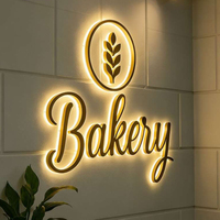 Letrero con Logotipo 3D Personalizado, Letrero Luminoso con Canal de Luz Trasera para Exteriores, Letrero para Pared de Negocio, Tienda o Fachada, Letrero LED Iluminado
