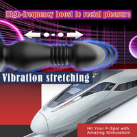 Meistverkaufter Ferngesteuerter Teleskop-Analplug Vibrator Männlicher Stoß-Prostatamassager für Schwule Männer Masturbation