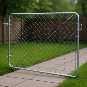 Portail de clôture à maillons de chaîne 72x48 pouces, style battant, galvanisé, pour jardin - Product Image 2