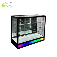 Vitrines de présentation en verre sur mesure HiKUYA avec éclairage LED coloré, cadre en aluminium, vitrines pour magasins de détail, magasins de tabac
