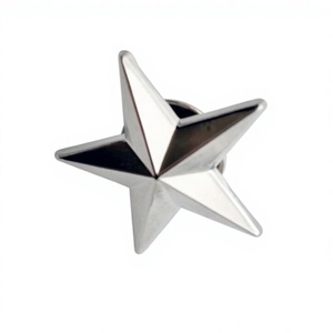 High Quality Wholesale 1Star 2Star 3Star 4Star Gold Silver <strong>Star</strong> Shaped Lapel Pin <strong>Badges</strong> - Product Image 3