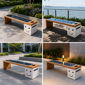 <span class=keywords><strong>Banc</strong></span> solaire intelligent extérieur municipal <span class=keywords><strong>avec</strong></span> motif souriant, alimenté par l'énergie solaire, pour les espaces publics, les parcs et les zones résidentielles - Product Image 3