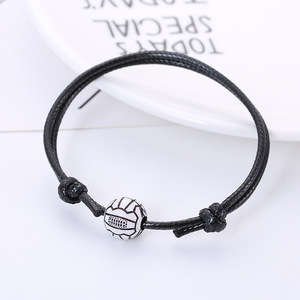 Moda personalizada Deportes conocer <span class=keywords><strong>Victoria</strong></span> Baloncesto Fútbol pulsera tejida a mano bola ajustable pulsera de cuerda con cuentas - Product Image 5