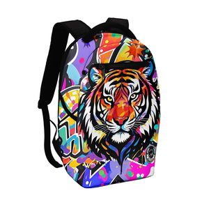 <span class=keywords><strong>Tiger</strong></span> graffiti PVC Ba lô cho trẻ em phim hoạt hình động vật in thiết kế mỏng với dây kéo đóng cửa cho đi xe đạp đi lại thể thao giản dị - Product Image 2