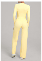 Ensemble de yoga et d'entraînement décontracté automne/hiver, uni, polyvalent, effet seconde peau, séchage rapide, coupe ajustée, deux pièces pour femme en Spandex/Nylon, taille mi-haute