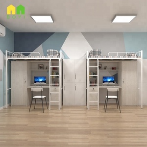 Cama Litera Cúbica Moderna de Madera con Escritorio, Tamaño Personalizado para Hogar, Oficina, Taller, Escuela, Gimnasio, Materiales Duraderos de MDF y Melamina - Product Image 3