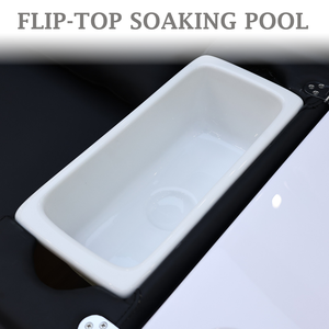 Fauteuil de spa et de manucure confortable pour le corps entier, en cuir PU, système de jets sans tuyauterie, matériau en fibre de verre, sans plomberie, fauteuil de massage et de pédicure - Product Image 6