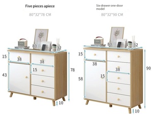 <span class=keywords><strong>Commode</strong></span> en bois nordique à <span class=keywords><strong>2</strong></span> <span class=keywords><strong>portes</strong></span> et 5 tiroirs pour chambre à coucher et salon - Product Image 6
