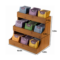 Boîte de rangement à épices moderne en bambou carbonisé à 3 niveaux, 9 compartiments, organiseur de comptoir de cuisine