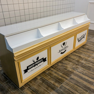 YOSLON YSN-SYT01 boulangerie Pain vitrine <span class=keywords><strong>comptoir</strong></span> en bois massif armoire à pain à <span class=keywords><strong>angle</strong></span> Droit bar en marbre arc caisse - Product Image 2