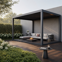 Pergola manuelle moderne en aluminium thermolaqué pour extérieur, idéale pour la décoration de jardin, les réceptions en cour et les négociations, inspirée de la nature