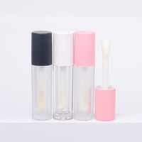 Vente en gros de tubes à gloss à lèvres de grande taille, 5 ml, emballage cosmétique personnalisé avec logo, flacon rond blanc, noir, rose, tubes à gloss à lèvres