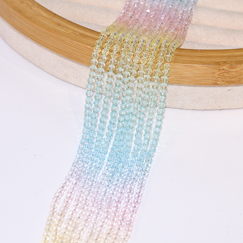 Faceted Rondelle Spacer Glass Beads Shiny Gradient Red Color for Jewelry Making DIY Bracelet Crystal Lampwork Loose Beads