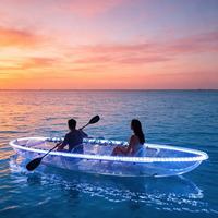 Kayak transparent en PC à 2 places avec éclairage LED intégré, bateau à fond de verre pour excursions sur lac et océan, loisirs – Offre spéciale