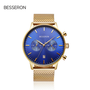 OEM ODM de lujo de los hombres relojes de cuarzo personalizado de acero inoxidable de nuevo movimiento de Japón estilo de negocios de cuero de la correa de la caja de la hebilla hecha - Product Image 1