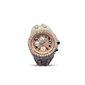 Reloj Mecánico Automático de Lujo con Diamantes de Imitación Estilo Hip Hop, Esfera de Cristal, Resistente al Agua 10 Bar, Correa de Acero Inoxidable - Product Image 1