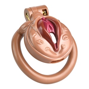 FRRK Skin Color Pussy Design Chastity Device Cock Cage Penis Lock in Lust <b>for</b> <b>Men</b> Bdsm Bondage Lock Chastity Cage Sex <b>Toys</b> - Product Image 1