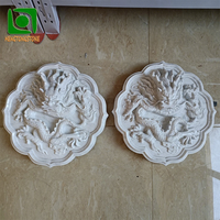 Sculpture décorative en relief de dragon de style chinois en marbre blanc