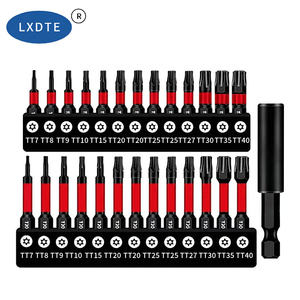 13pcs 25mm 50mm T7-T40 Torx <strong>Screwdriver</strong> <strong>Bits</strong> <strong>Set</strong> with Black Coating Rubber Sleeve 1/4 Hex Shank Hand Tools - Product Image 1