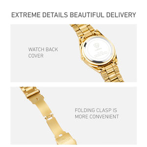 SKMEI LIEBIG L1031GDM 패션 시계 기계식 남성 손목 방수 시계 석영 시계 남자 유리 가죽 합금 금 - Product Image 3