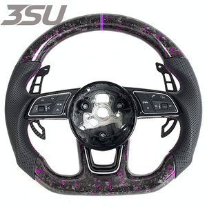 Pièces automobiles pour <span class=keywords><strong>Audi</strong></span> A4 A5 S3 S4 S5 RS3 RS4 RS5 2016-2024 Volant en fibre de carbone forgé sur mesure avec palettes de changement de vitesse magnétiques - Product Image 1