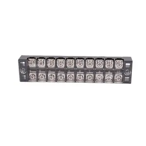 Manufacturer good price Fixed Terminal Block TB-2510 10 Position 25A Terminal Two Strip Dual Row Screw Terminal Block with Cover