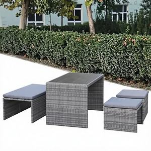 Factory Direct <b>Sale</b> Modern Dining Outdoor <b>Furniture</b> Table Set UV Protection Chairs Custom Colors Jamaica Set <b>Rattan</b> Wicker - Product Image 1