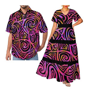 Damen kleid Asia & Pacific Islands Kleidung Damen V-Ausschnitt Layered Elegant <span class=keywords><strong>Dress</strong></span> und Herren Revers Button-Down Shirt - Product Image 1